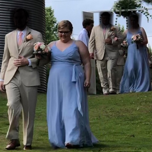 Light Blue After Six Bridesmaid Dress- size 22 - Picture 5 of 9